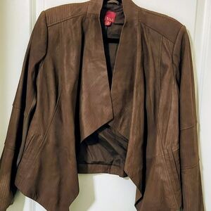 G.I.L.I. Women's Brown Open-Front Blazer